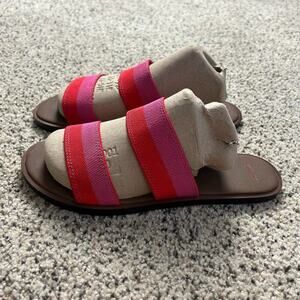 Sanuk Yoga Gora Gora Women's Duo Slide Sandals Size 9 Pink Flats Slip On